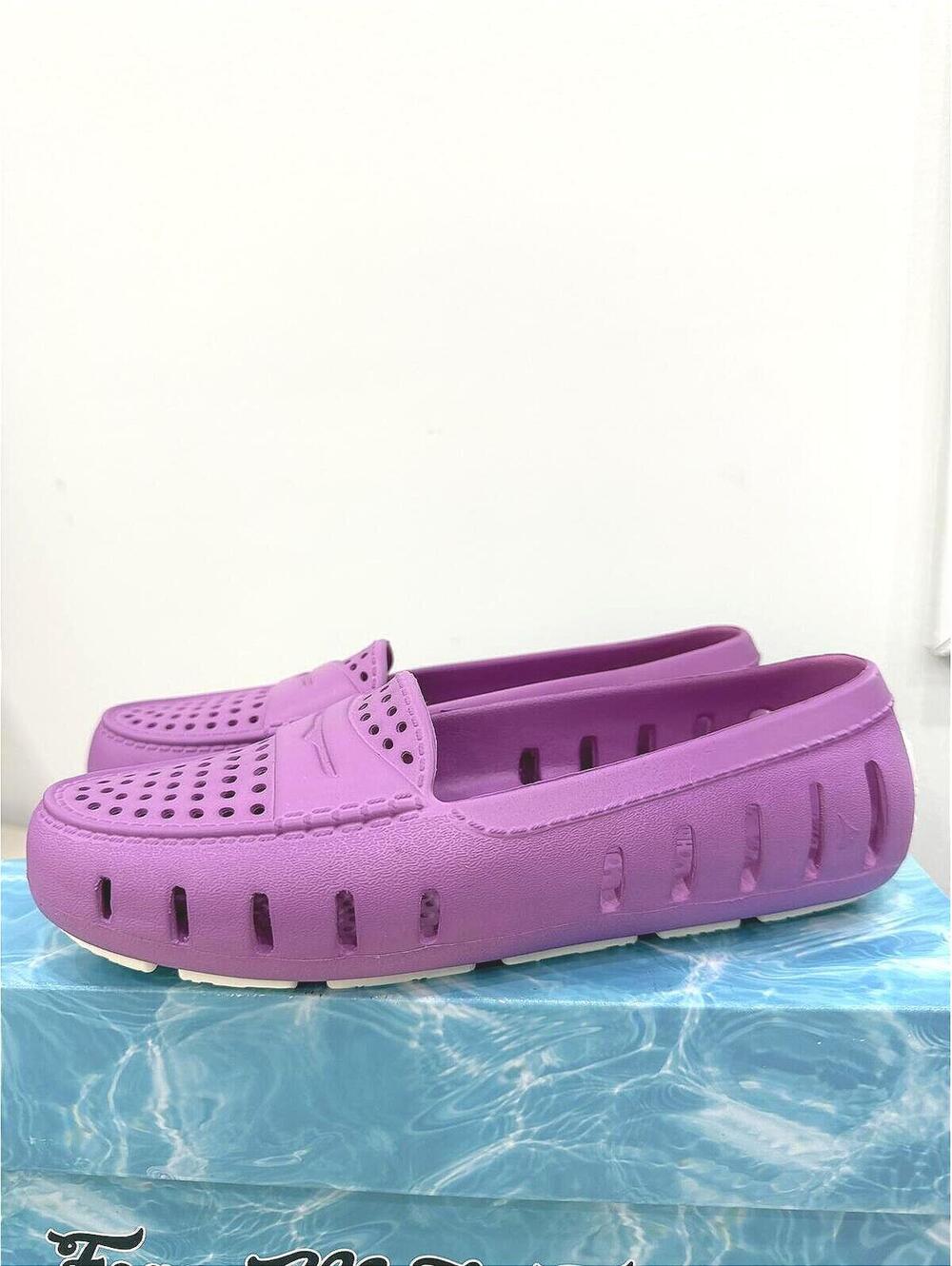 Floafers Posh Driver Shoes Violet Bright White US 7